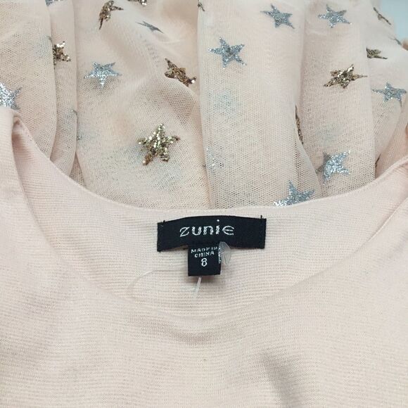 Zunie Glitter Star Ponte & Tulle Dress (H13) - Picture 6 of 6